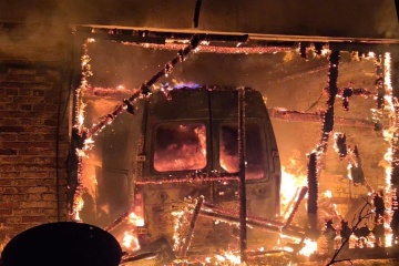 Russian Strike On Hospital In Chernihiv Region Fire Breaks Out Three Service Vehicles Destroyed