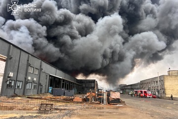 Large Scale Fires Caused By Russian Strikes Extinguished In Lutsk
